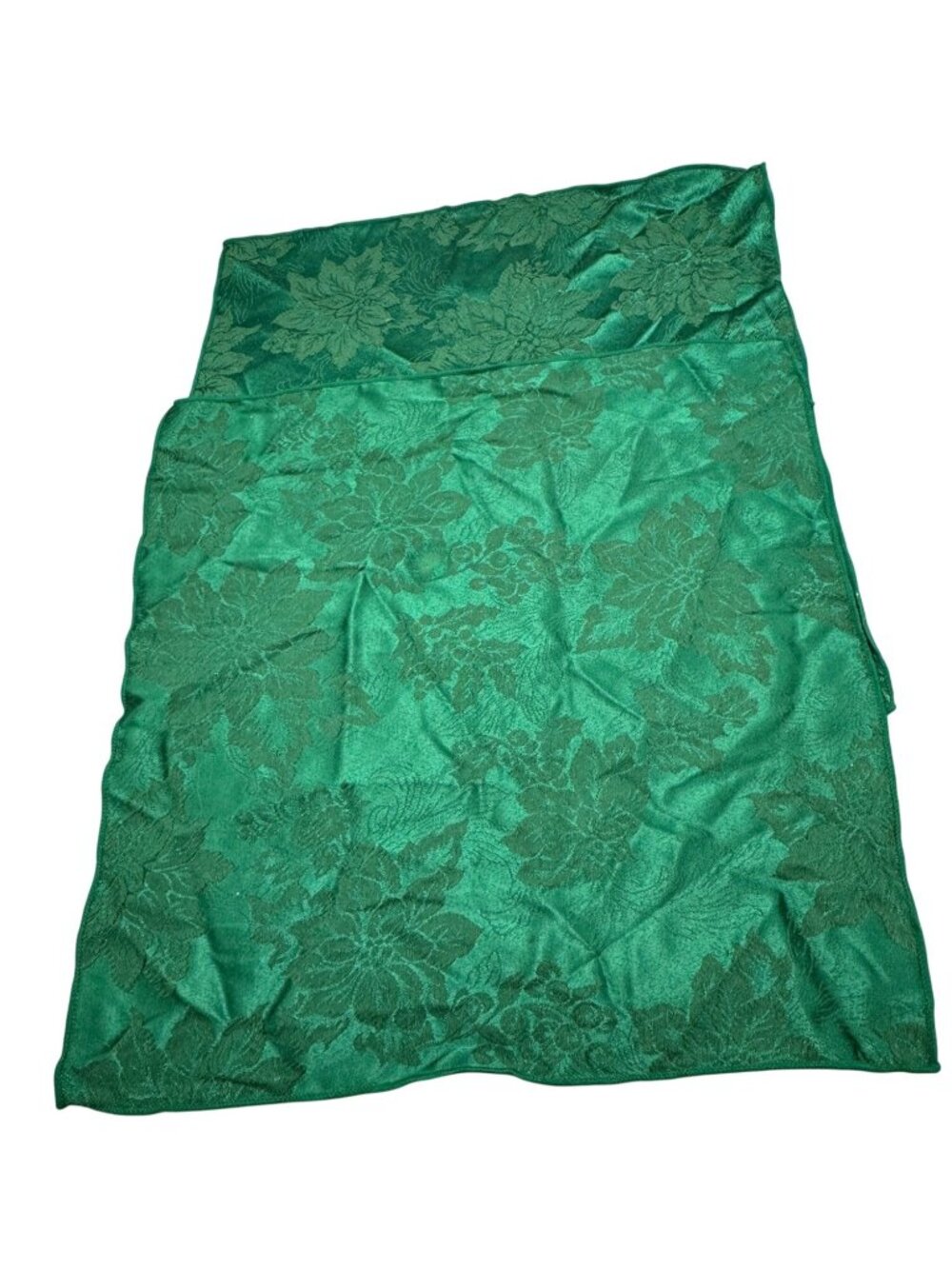 Green Floral Cloth Napkins 52% Cotton 48% Polyester Set of 2 Made Taiwan READ